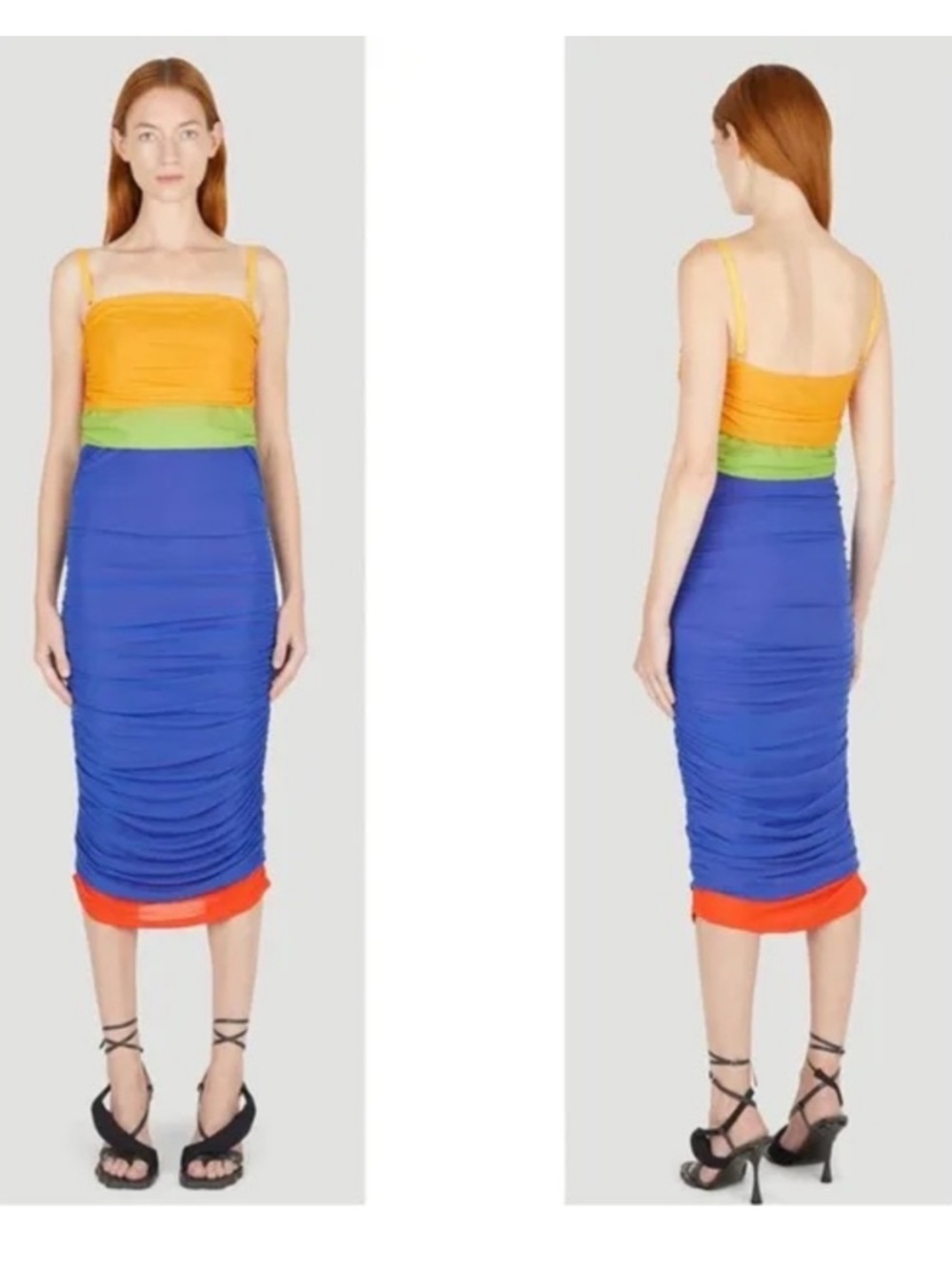 Simon Miller Mesh Midi Dress - Orange, Green, Blue